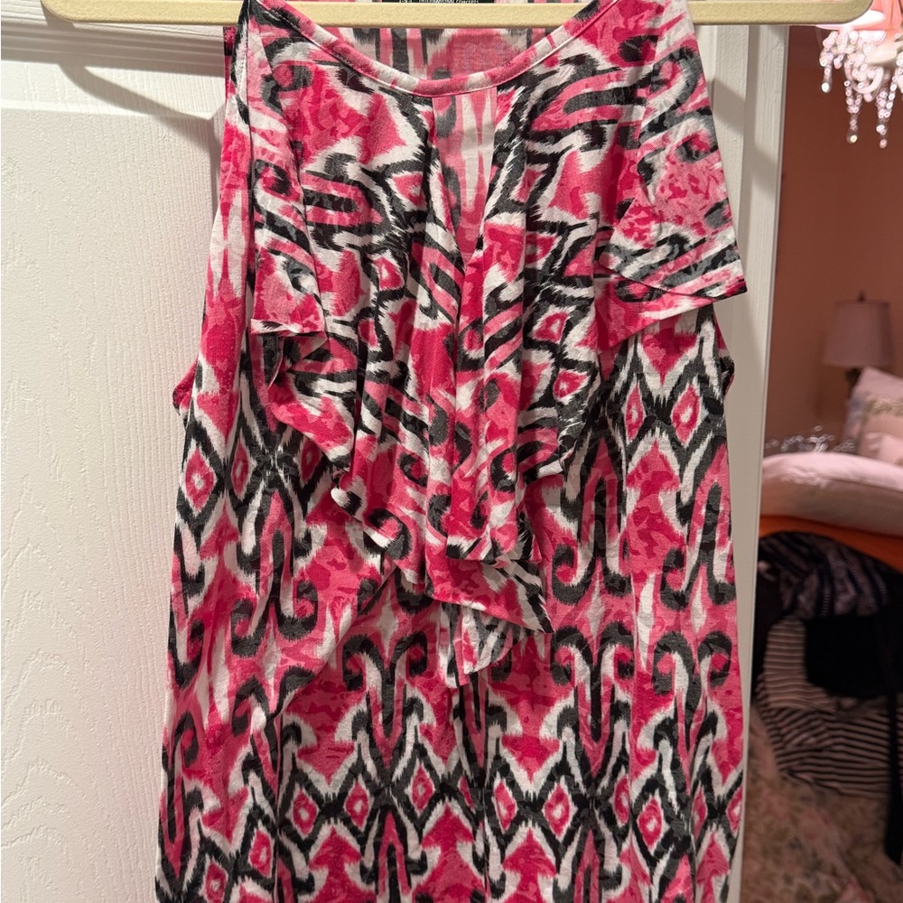 INC  Pink Patterned Women's Shirt